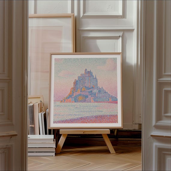 Paul Signac Print, Mont Saint-michel, Setting Sun 1897, Square