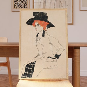 Egon Schiele print, Portrait of a Woman (1910) , Ship from UK/US/Europe/Australia