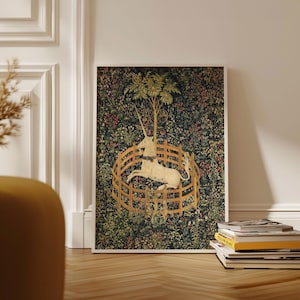 The unicorn in captivity print, the Unicorn Tapestries poster, 1495 to 1505, Ship from UK/US/Europe/Australia, framed or unframed