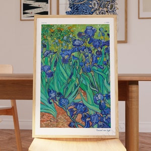 Van Gogh Print Irises, Van Gogh Flowers poster, Floral Wall Art, Ship from UK/US/Europe/Australia, framed or unframed