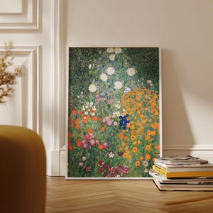 Gustav Klimt print - Farm Garden full bleed wall art, Ship from UK/US/Europe/AustraliaFramed or unframed