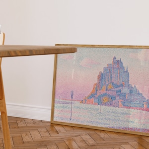 Paul Signac print, Mont Saint-Michel, Setting Sun 1897, Ship from UK/US/Europe/Australia, Framed or unframed