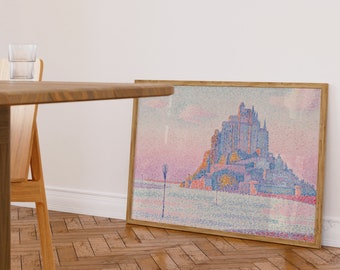 Paul Signac print, Mont Saint-Michel, Setting Sun 1897, Ship from UK/US/Europe/Australia, Framed or unframed