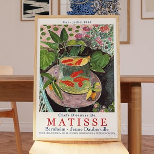 Henri Matisse Goldfish Poster, Matisse Painting Art Print, Matisse Exhibition Poster | Expressionist, unframed