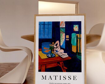 Estampe Matisse, peinture Matisse, atelier avec poisson rouge, 1912, expédié du Royaume-Uni/États-Unis/Europe/Australie, encadré ou non
