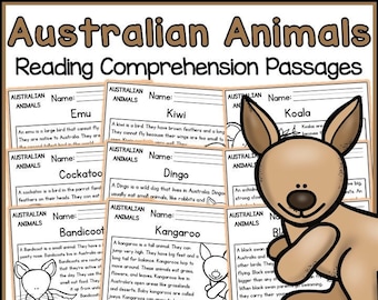 Australian Animals Reading Comprehension Passages and Questions | Science Printable Worksheets