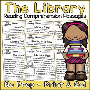 The Library Reading Comprehension Passages and Questions Back to School | Science Printable Worksheets