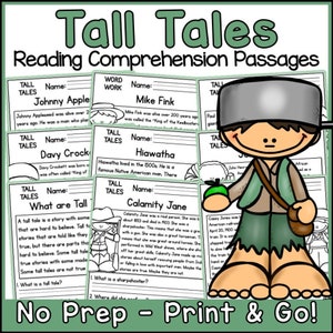 Tall Tales Reading Comprehension Passages and Questions | Science Printable Worksheets