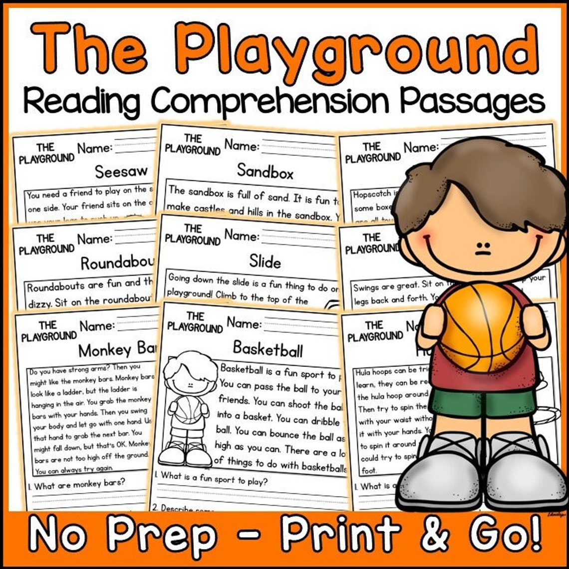 Playground Reading Comprehension Passages and Questions Back to School ...