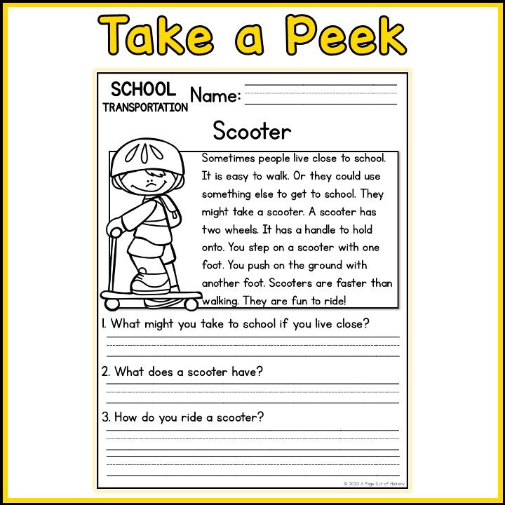 school-transportation-reading-comprehension-passages-and-question-back-to-school-science-printable-worksheets-etsy