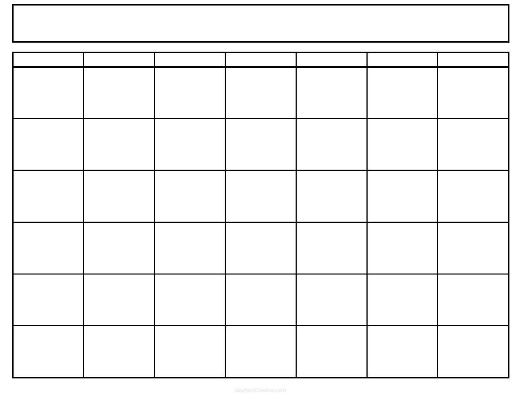 Blank Monthly Calendar 8.5 X 11 Template Simple INSTANT DOWNLOAD ...