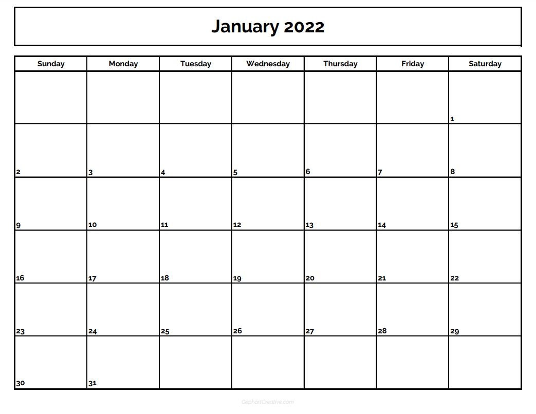 Blank Monthly Calendar 8.5 X 11 Template Simple INSTANT DOWNLOAD ...