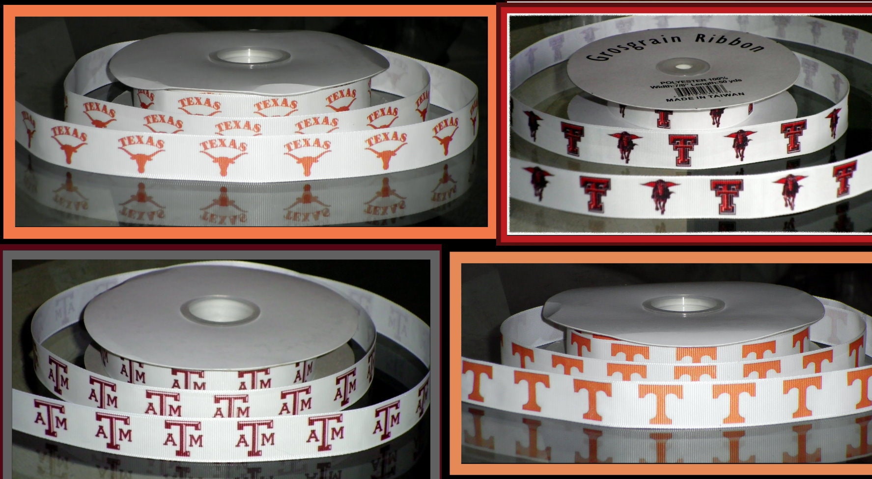 7/8 Collegiate Personalizable Grosgrain Ribbon Texas - Etsy