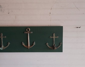 Hunter green anchor 2 coat rack, Hanger boards