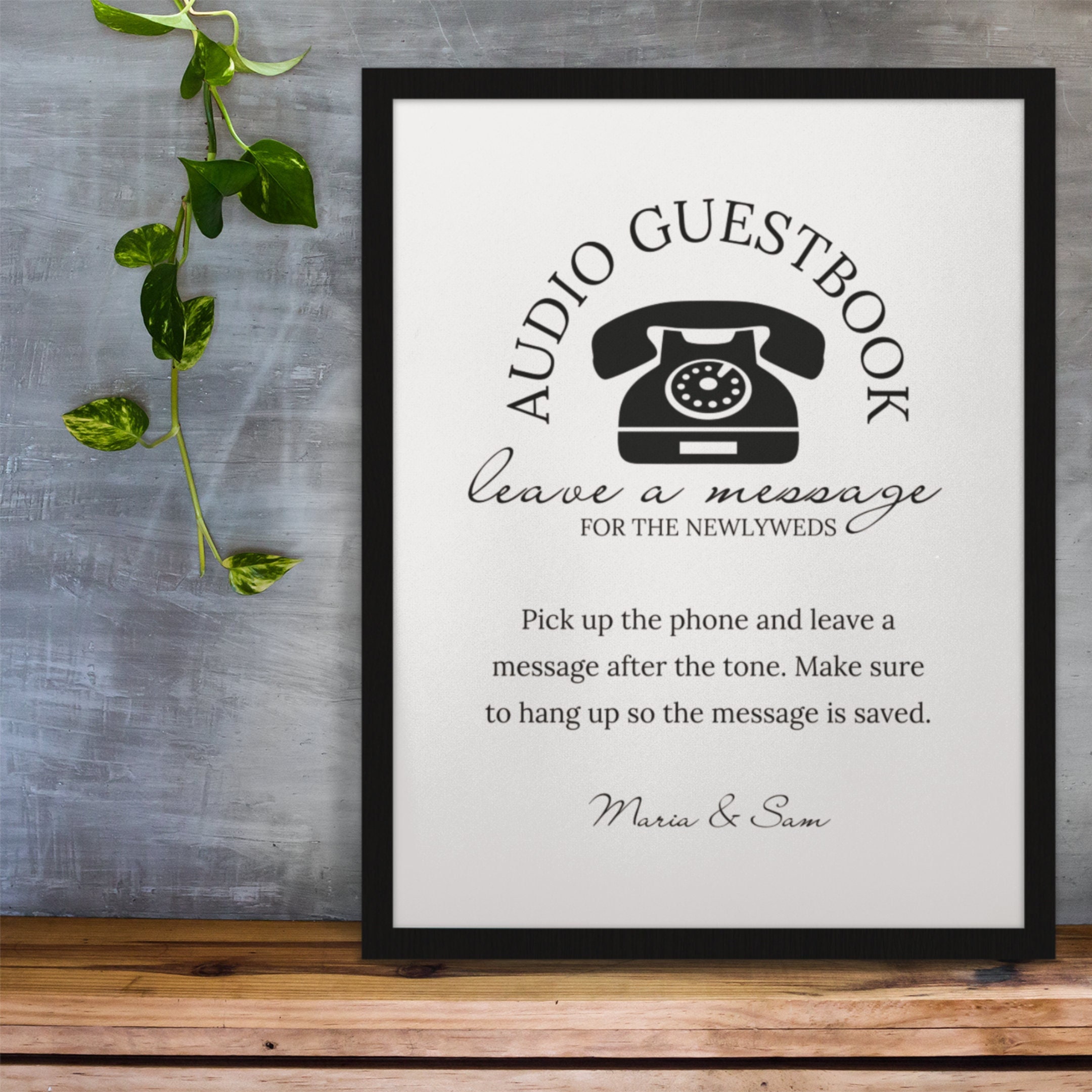 Audio Guest Book Sign, Wedding Guestbook Table Sign, Phone Guest Book