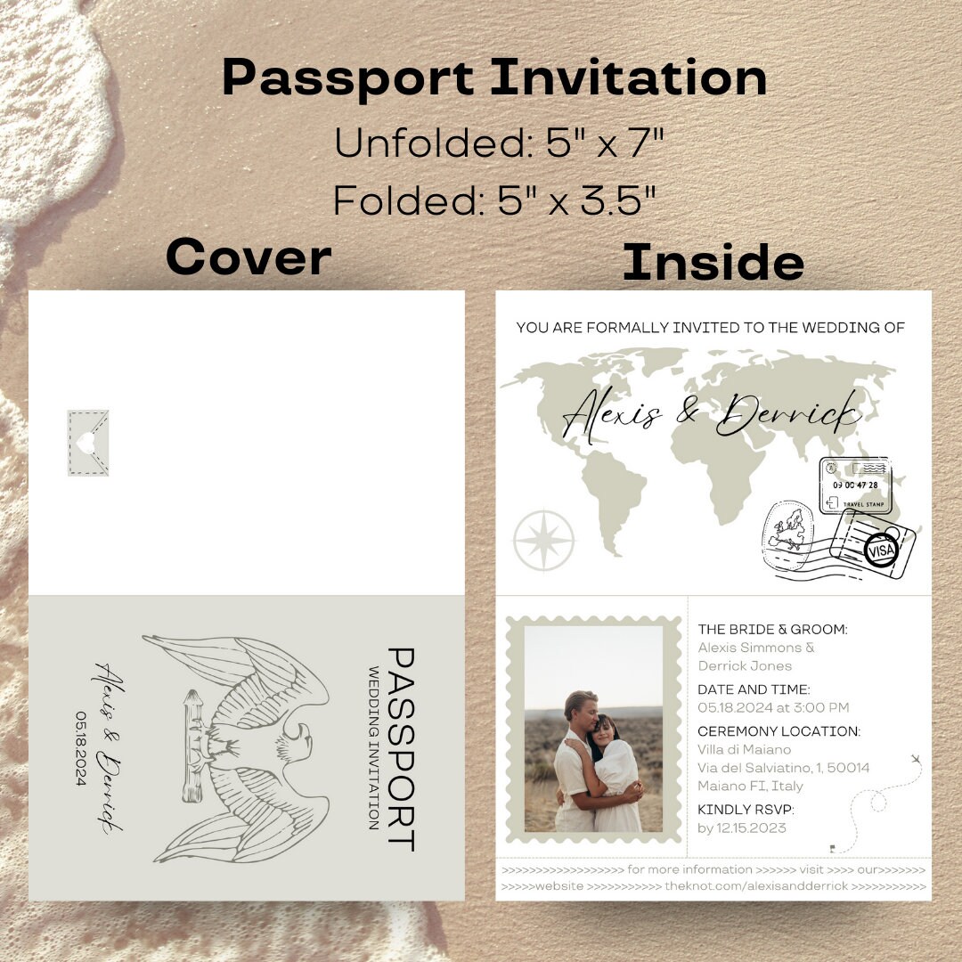 Boarding Pass Wedding Invitation Template, Wedding Passport Instant ...