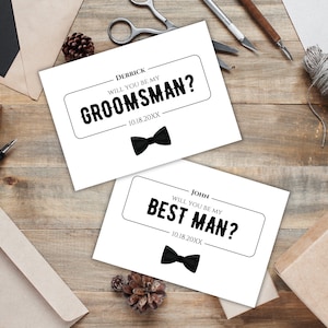 Groomsmen Proposal Card, Best Man and Groomsman Proposal Card Template, Simple Will You Be My Groomsman Card, Instant Download, Canva