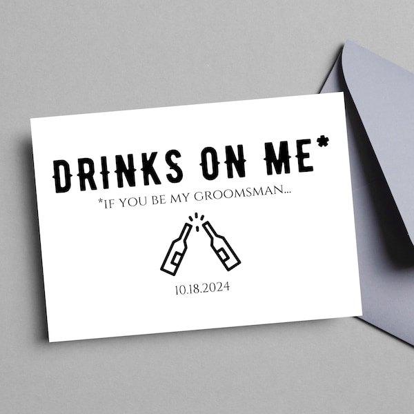 Funny Groomsmen Proposal Card, Groomsman Proposal Card Template, Free Beer, Will You Be My Groomsman Card, Funny Card, Instant Download