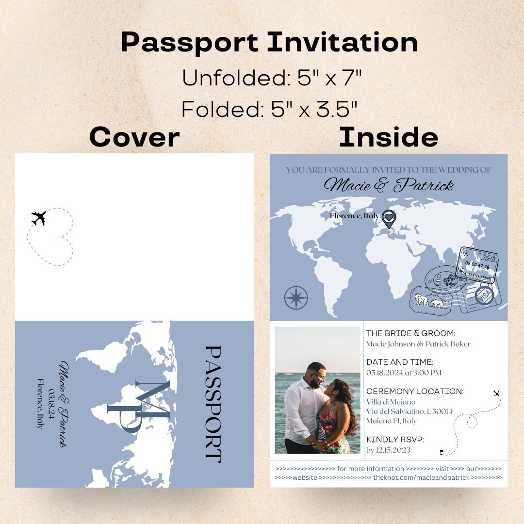 Boarding Pass Wedding Invitation Template, Wedding Passport Instant ...