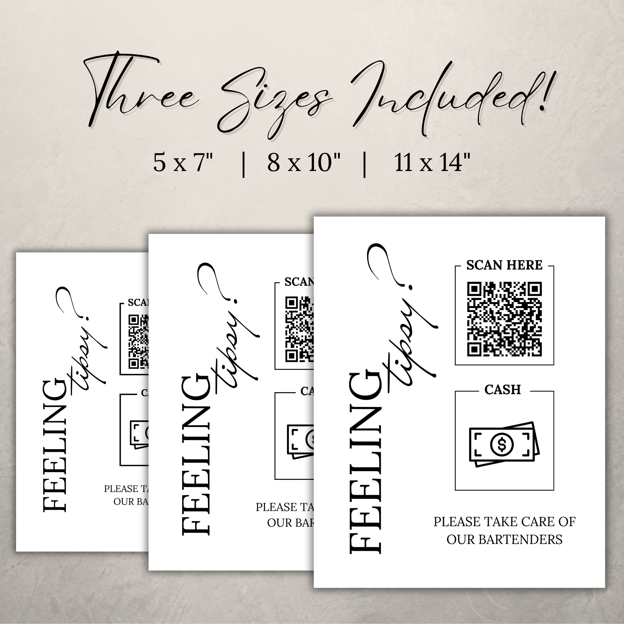 Bar Sign Wedding, Tip Your Bartender Sign Template, Wedding Cocktail ...
