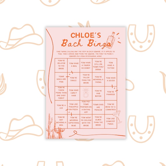 Bachelorette Bingo, Bridal Bingo Template, Bachelorette Party Games, Bachelorette Weekend, Last Rodeo, Hens Party Dirty Drinking Game, Canva