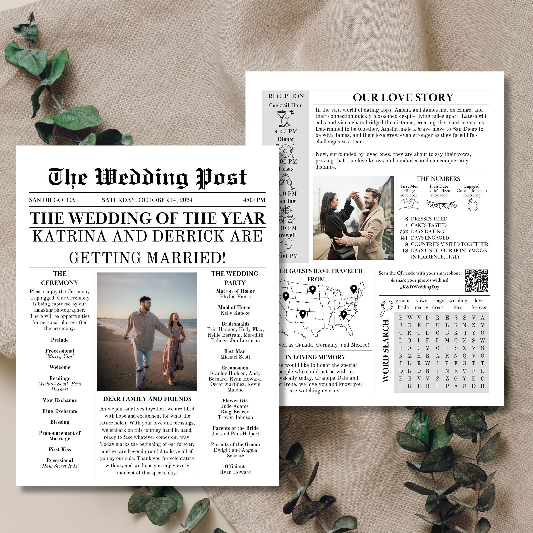 Newspaper Wedding Program Template Wedding Newspaper Etsy Newspaper Wedding Program Template Wedding Newspaper Etsy