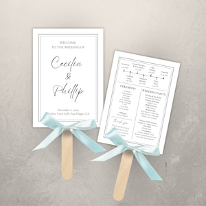 Wedding Program Fans, Wedding Timeline Program Fan, Modern Wedding Ceremony Program Template, Fans for Wedding, Editable Wedding Fan, DIY