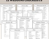 Wedding Planning Checklist, Wedding Countdown Planner, Wedding To Do List, Wedding Plan Checklists, Printable Wedding Plan, Wedding Binder