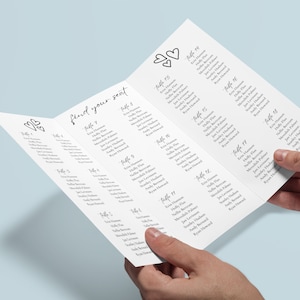 Trifold Wedding Seating Chart Template, Trifold Wedding Program, Instant Download Wedding Day Timeline, Canva Infographic Ceremony Program