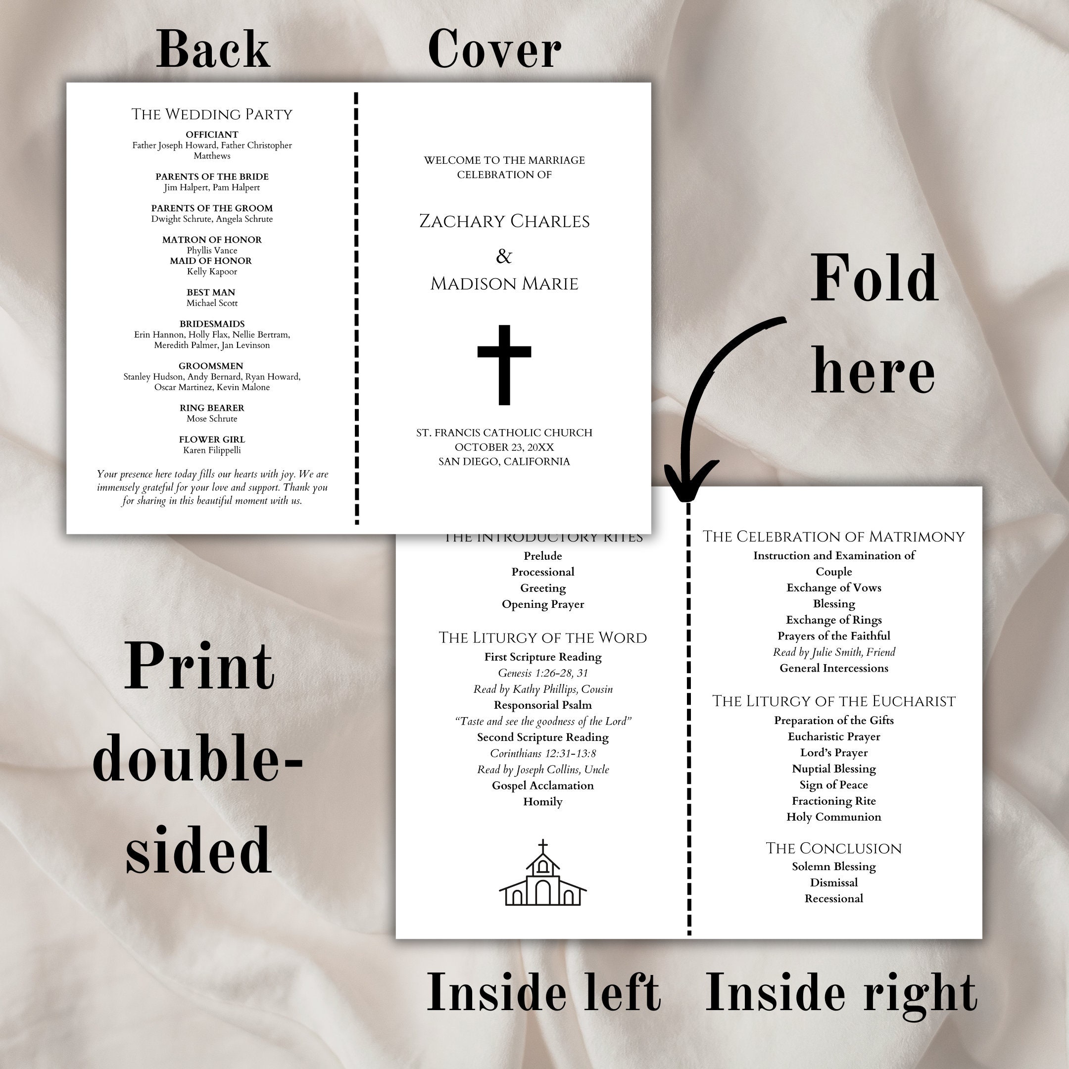 Catholic Wedding Program Template Catholic Wedding Ceremony Etsy Catholic Wedding Program Template Catholic Wedding Ceremony Etsy