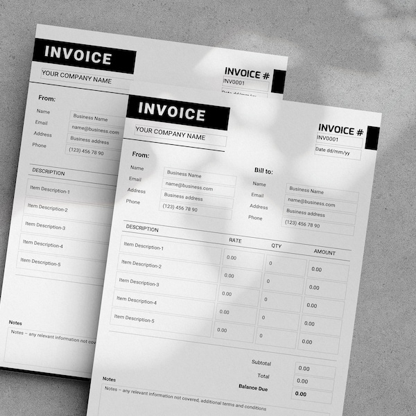 Powerpoint Invoice Template Etsy Powerpoint Invoice Template Etsy