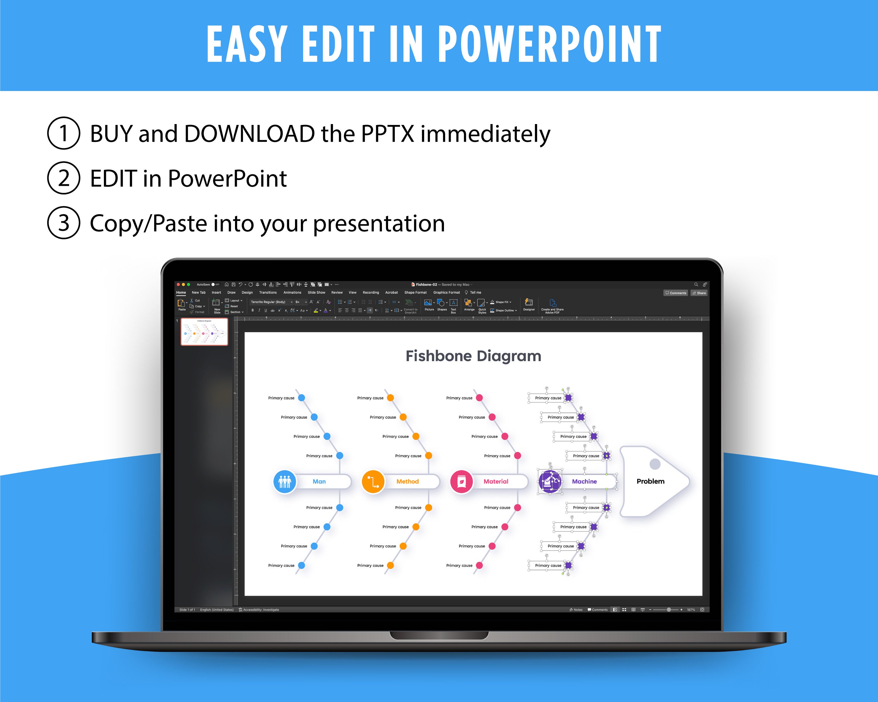Fishbone In Powerpoint Powerpoint Fishbone Diagram Template-02, Editable in Powerpoint - Etsy