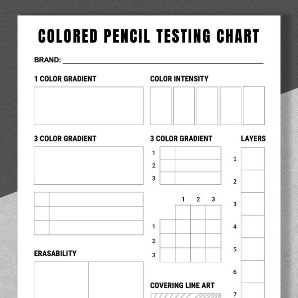 Colored Pencil Testing Chart