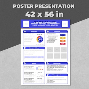 Presentación de póster científico, plantilla de PowerPoint - Descarga instantánea, 42 x 56 pulgadas