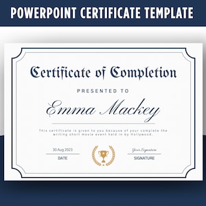 Editable Certificate Template-13, PowerPoint, Certificate of Achievement, Completion, Award, Training.