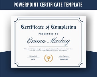 Editable Certificate Template-13, PowerPoint, Certificate of Achievement, Completion, Award, Training.