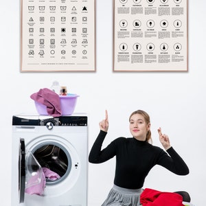 Laundry Symbols Wall Art: Modern and Minimalist Design - Etsy