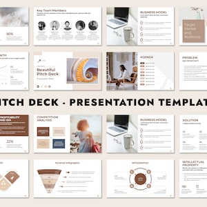 Pitch Deck, Modelo de PowerPoint, Apresentação de Negócios, Slide Deck, Slides de Webinar