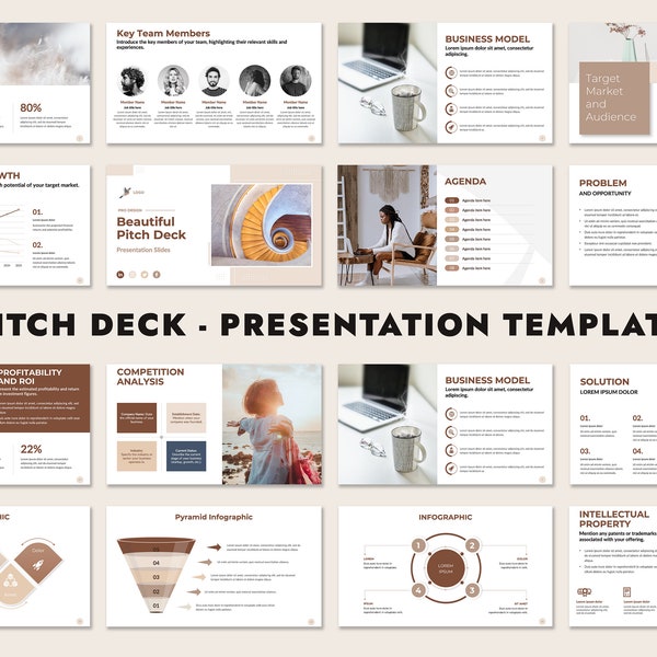 Pitch Deck, PowerPoint Template, Business Presentation, Slide Deck, Webinar slides