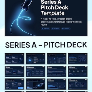 Series A - Pitch Deck Template | Investor Presentation | Midnight Blue Theme