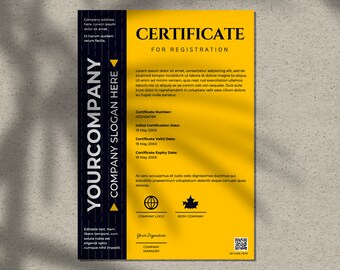 Editable Certificate Template PowerPoint-029, Certificate of Registration, Completion, Award, Training.