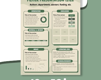 Presentación de póster científico-02, plantilla de PowerPoint - Descarga instantánea, 42 x 56 pulgadas