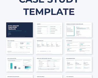 Data Analyst Case Study Presentation Template | Business Analyst Interview PowerPoint (Digital Download)