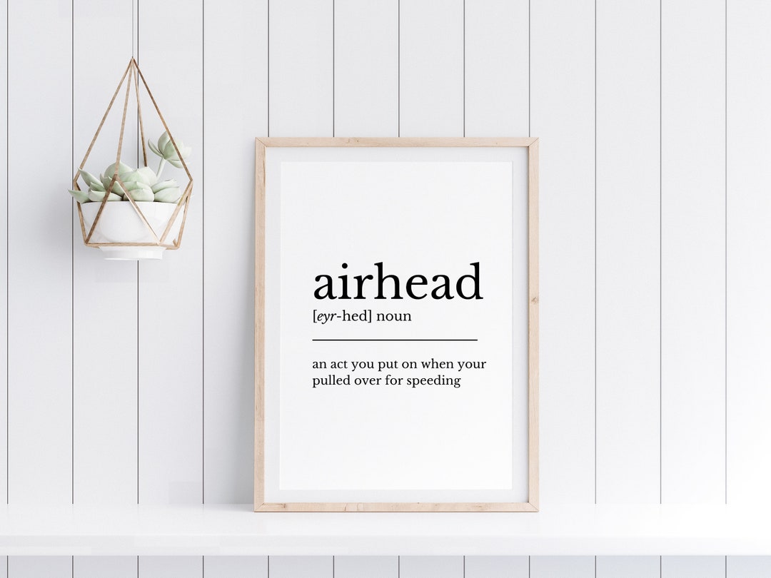 Airhead Definition Print Definition Print Modern Etsy