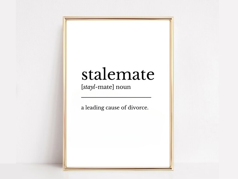 Stalemate Definition Print Definition Print Modern Etsy