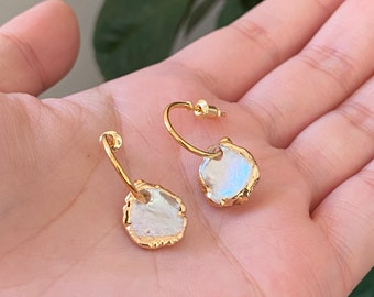 Handmade 14k Gold Plated Baroque Pearl Drop Earrings