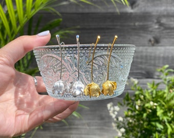 Pendientes colgantes de tulipán, plata de ley o chapados en oro, con diseño floral