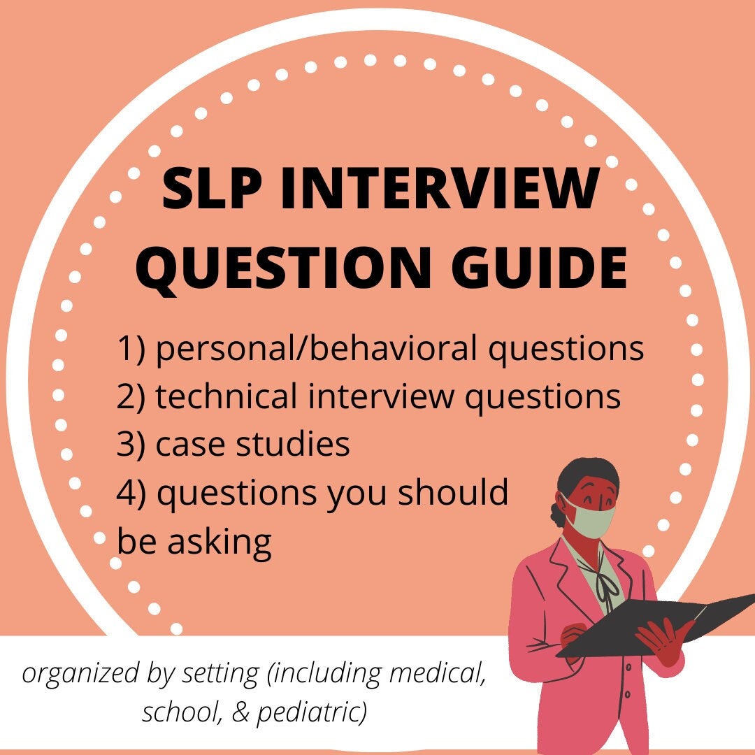 Question Pathologist Speech Language Pathologist SLP Interview Question Guide - Etsy