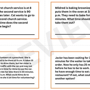 K&ouml;nnte beinhalten: Vier separate Textaufgaben, jede mit einem anderen Szenario und einer anderen Frage. Die Aufgaben sind in schwarzer Schrift auf wei&szlig;em Hintergrund gedruckt.