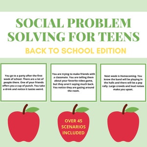 Résolution de problèmes sociaux pour les adolescents : édition de la rentrée scolaire - Cartes à tâches